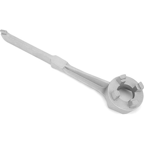 Clé à croisillon en aluminium pour ouverture de bouchon de fût, compatible avec les bouchons standard de 10, 15, 20, 30 et 55 gallons (38-208 L). (1/5)