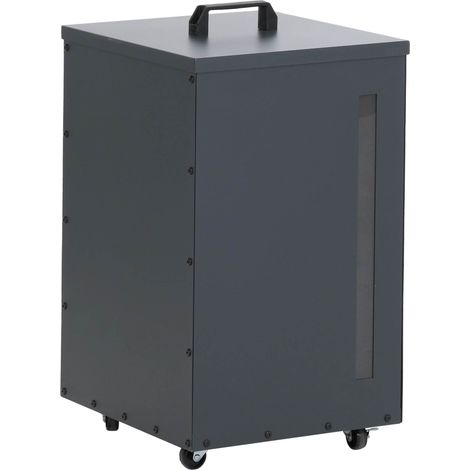 [NON UTILIZZATO] Contenitore stoccaggio per pellet HHG-242, per alimenti per animali, con finestra di ispezione, 62x36x36 cm, antracite (1/5)