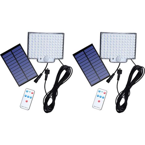 LumièRes Solaires D'ExtéRieur, 106LED Projecteurs à Capteur de Mouvement à éNergie Solaire avec TéLéCommande, Appliques Murales Solaires à LED (1/5)