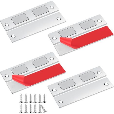 royaluxe - Aimants pour portes d'armoires - Lot de 4 aimants ultra-fins et puissants pour portes d'armoires de cuisine, fermetures magnétiques pour tiroirs