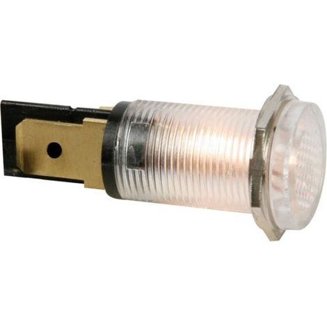 Voyant Rond - 14 Mm - 12 V Ac - Montage Ecrou - Diametre Trou 12 Mm - Néon - Transparent (1/2)