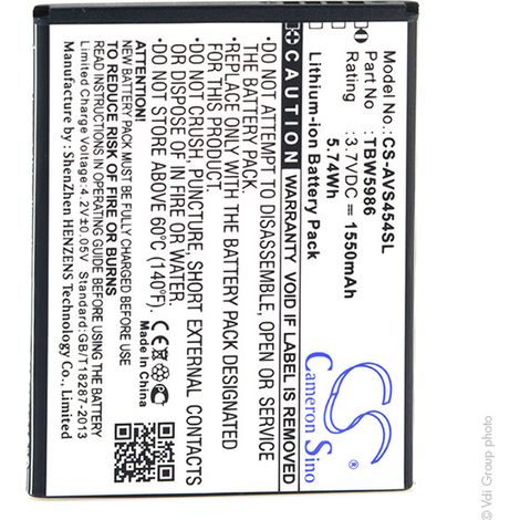 NX - Batterie téléphone, smartphone, GSM pour Archos 3.7V 1550mAh - TBW5986AC300CA (1/4)