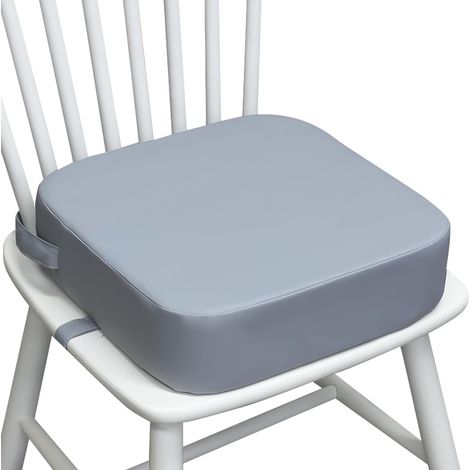 Kids Riser for Dining Table, Waterproof Pad for Kitchen Chair, High Density Foam, Non-Slip Base, Washable Cover, Adjustable Straps (Gray) (1/5)
