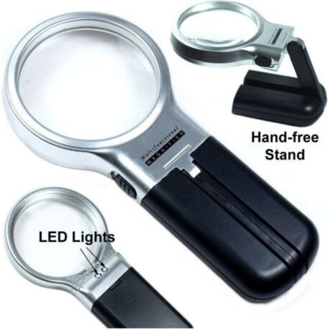 Mini Loupe De Poche 3 En 1 Avec Lumière Led Pliable Lecture Montres Cip