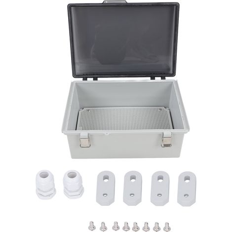 Boîte de jonction électrique étanche, couvercle transparent, boîtier résistant aux intempéries pour usage extérieur gris