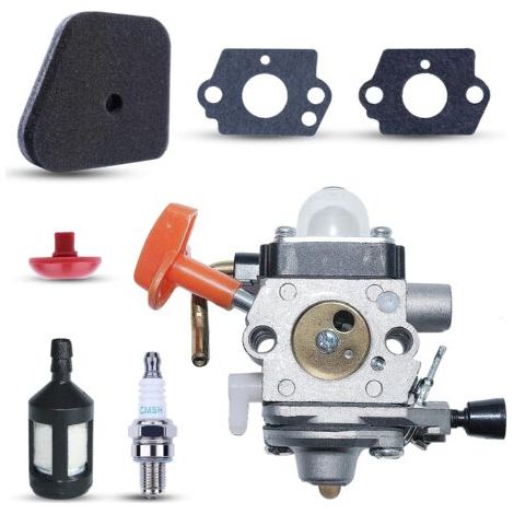 Carburateur FS90 C1Q-S174 pour débroussailleuses Stihl séries FS90, FS90 R, FS87, FS87R, FS100, FS110 et FS110R (séries FS, FC et KM), avec bougie d'allumage, filtre à air et filtre à huile. (1/5)
