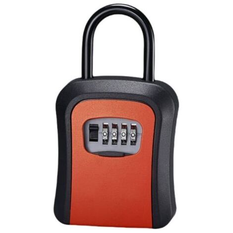 Boite a Clefs Murale Avec Manipuler - Avec Code 4 Chiffres , Cofre fort Robuste, Alliage de Zinc - Rouge