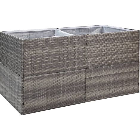 Blumenkasten Grau 157x80x80 cm Geflochtene Harz