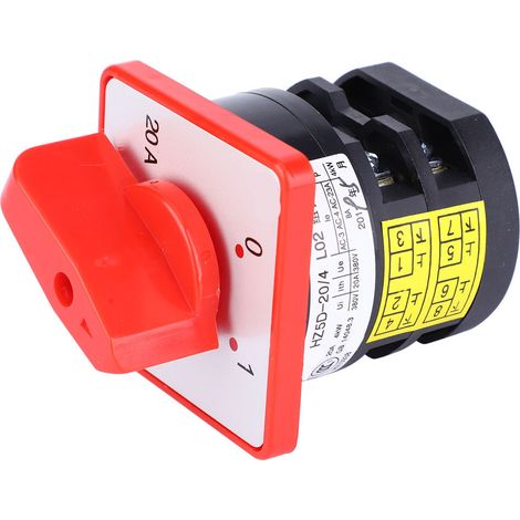 Générateur à cames 380 V 20 A 4 kW, sélecteur de marche/arrêt à 6 bornes et 3 positions (1/5)