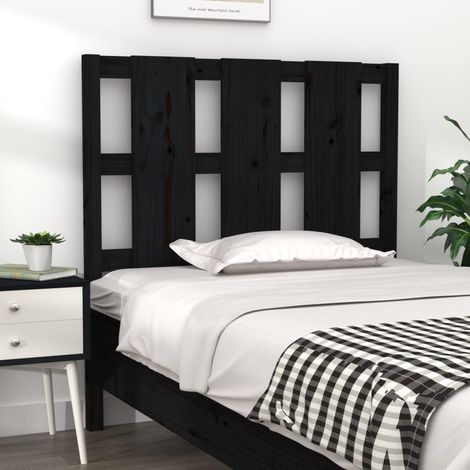 Cabecero de cama madera maciza de pino negro 105,5x4x100 cm vidaXL (1/5)