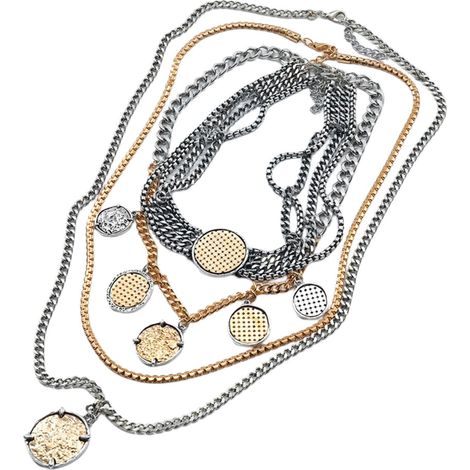 Paquete de 4 collares de cadena apilables llamativos, estilo punk hippie.