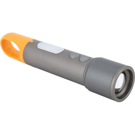 Lampe torche LED à changement de couleur, flux lumineux élevé, zoom télescopique, rechargeable USB, à suspendre, avec 4 abat-jour pour le camping et les situations d'urgence en extérieur. (1/5)
