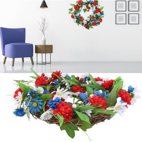 Patriotischer Kranz (40 cm) zum Unabhängigkeitstag, patriotische Wanddekoration für Zuhause (1/5)