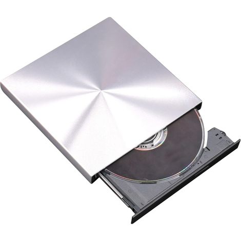 Lecteur DVD externe USB 3.0 Type-C, graveur fin CD/DVD +/-rw, faible bruit, argenté, pour PC portable/bureau