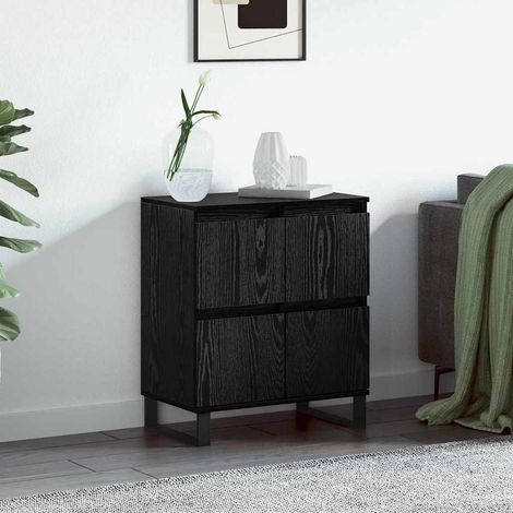 Buffet-Meuble de rangement Noir 60 x 35 x 70 cm Bois d'ingénierie 836785 (1/5)