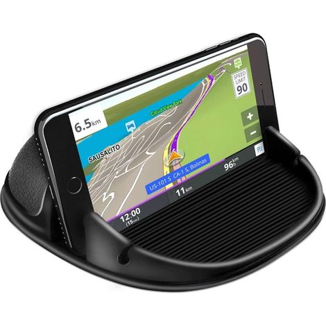 Support de téléphone de voiture, solidement fixé dans la grille d'aération, universel, solide et sûr, de haute qualité, noir (1/5)