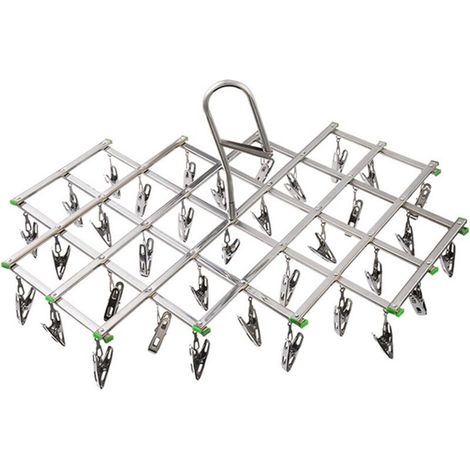 Étendoirs en Acier Inoxydable avec 35 Pinces à Linge pour Chaussettes, Shorts, sous-Vêtements et Vêtements de Bébé
