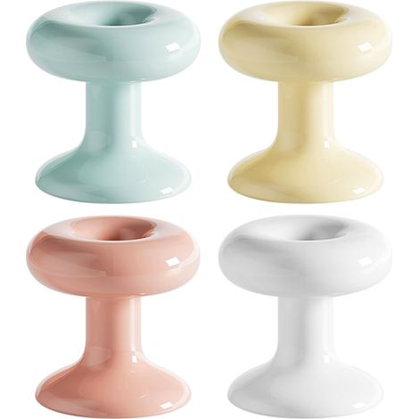 Appuie-bouton de chasse d'eau en forme de donut — Outil d'hygiène pour salle de bain et protecteur d'ongles longs (Lot de 4) (1/5)