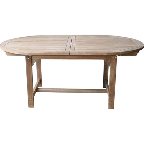Tavolo Ovale Allungabile da Giardino 240x120 cm in Legno Teak Vorghini Alicudi (1/3)