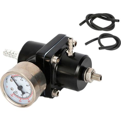 Einstellbarer Kraftstoffdruckregler mit Manometer. Universeller Kraftstoffdruckregler 0–140 PSI. (1/4)