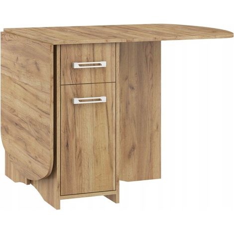 Table à manger ovale pliante avec 2 tiroirs couleur Or Artisan 160x80cm modèle:HOMNI 2 Table pliable (1/4)