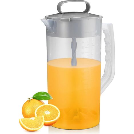 Pitcher À Mélanger - 2 Quarts 64 Oz - Lame Plastique Inclinée Et Piston Réglable - Récipient Pour Boissons Liquides - 1 Pièce (1/5)