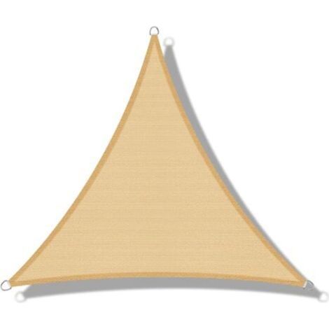 Ineasicer Triangular Shade Sail (HDPE) 5 x 5 x 5m Sand Color UV Protection for Patio Camping Outdoor Garden