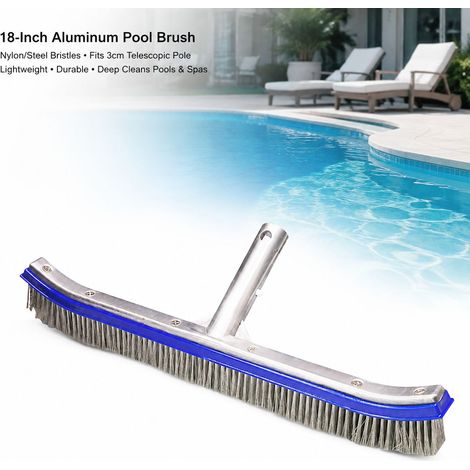 Spazzola per piscina - [Marca] - Tipo 2/3 - Nylon o acciaio, 45 cm, blu, per spa e laghetti (1/5)