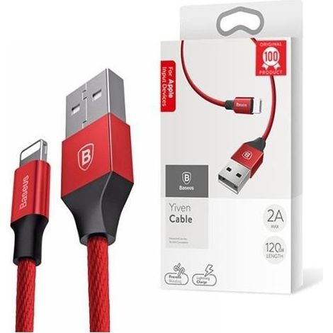 Cavo Baseus Yiven Lightning da 1,8 m 2A (rosso) (1/3)