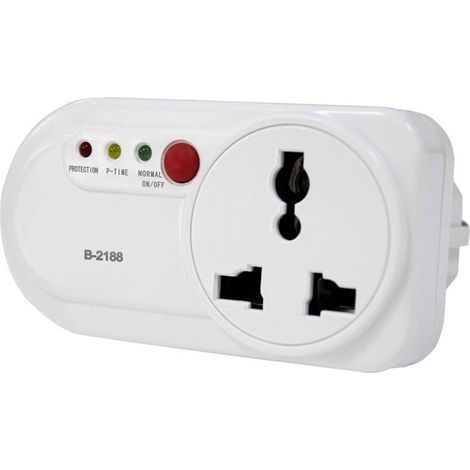Protecteur de tension électronique pour réfrigérateur, prise simple 2500 W, 16 A, montage mural, appareil électroménager avec 3 voyants de sécurité (1/5)