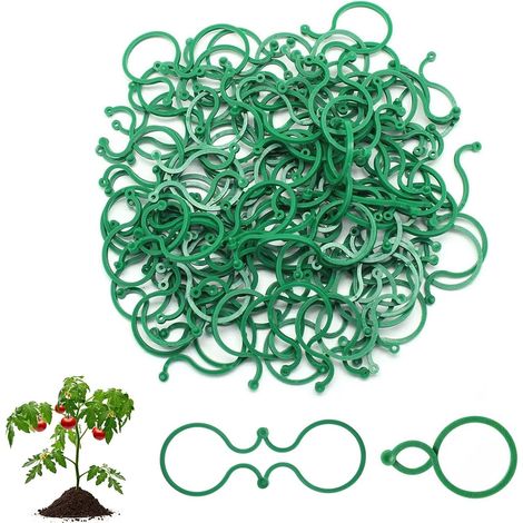 Lot de 100 tuteurs pour tomates Supports de tiges pour cultures d'extérieur, pinces de jardinage pour serres et serres, verrous directionnels pour fleurs et autres produits grimpants (1/5)