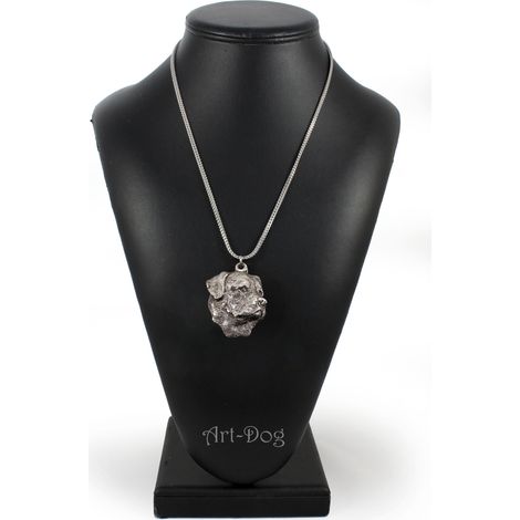 Rottweiler II - collana con ciondolo a forma di cane su catena d'argento, gioiello unico di Art-Dog (1/5)