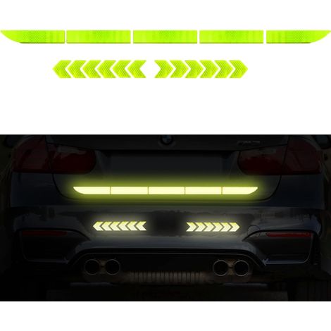 CCYKXA Reflective Stickers for Trunk, Safety Reflective Stickers for Rear Trunk, Reflective Strip, Night Vision Reflective Stickers (Fluorescent Green) (1/5)