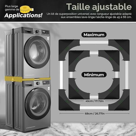 Washing Machine Dryer Stacking Kit Black (1/4)
