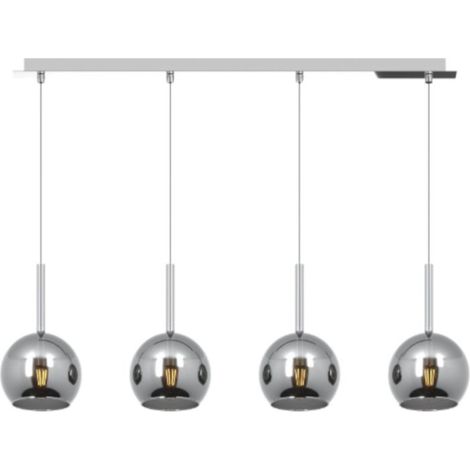 Lampadario moderno top light future 1155cr s4 rp e27 led vetro pirex soffiato, vetro cromo (1/5)