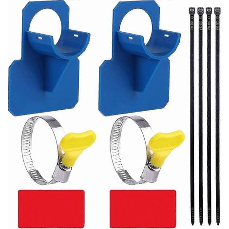Support de tuyau d'arrosage pour piscine hors sol avec pinces en acier inoxydable, attaches de câble et supports pour accessoires de piscine (1/5)