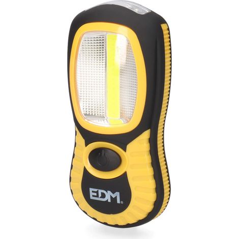 Torcia led cob XL doppia funzione 1led xlx3w e 3 ledx1w con gancio e magnete batterie 3xaaa incluse EDM (1/5)