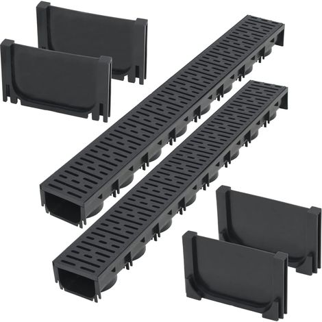 vidaXL Canalette di Drenaggio in Plastica 2 m