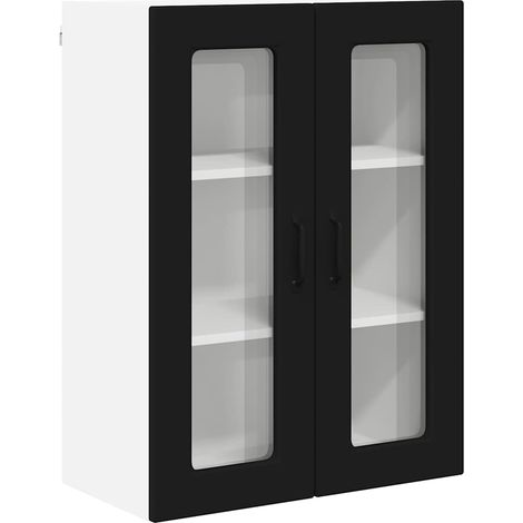 Meuble mural de cuisine，Armoire de cuisine Noir 60 x 31 x 80 cm Bois d'ingénierie CFW14143 (1/5)