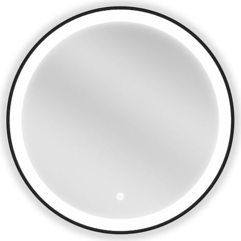 Mexen Esso specchio da bagno illuminato, rotondo 60 cm, LED 6000K, antiappannamento, cornice nera - 9825-060-060-611-70