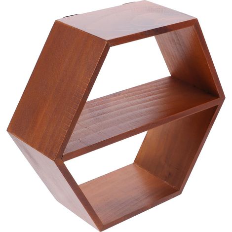 Étagère murale hexagonale OUNONA , gain de place et esthétique , support décoratif pour pots fleurs (1/5)