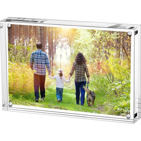 Cadre Photo acrylique 4"×6" (10×15 cm) Porte-photo avec fermeture magnétique pour photos portrait cartes avis - Clair Transparent