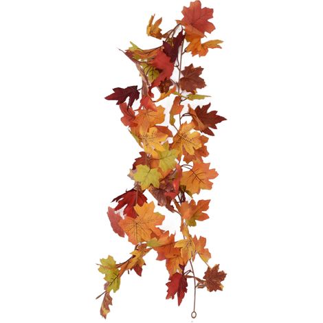 Dekorative künstliche Ahorngirlande, Herbstblätter für Thanksgiving- und Halloween-Dekorationen, künstliche Ahornranke, 7-blättrige Schlaufe (1/5)