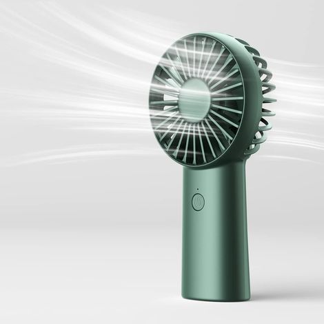 Hand Fan, 4000mAh Mini Portable Fan, USB Rechargeable Personal Pocket Fan [Max 16H Working Time] with 3 Speeds for Outdoor, Travel-Green (1/5)