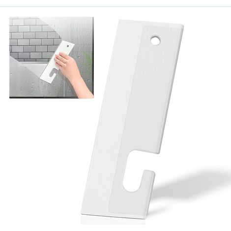 Duschabzieher, Autofensterabzieher, kleiner Abzieher für Duschglastüren, Autofenster, Waschbecken, Küchentheke, Waschbecken usw. (Weiß)