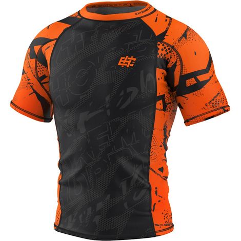 Herren-Rashguard mit kurzen Ärmeln, NEO S, orange