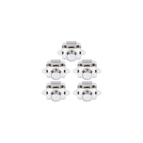Bouton Poussoir Camping Car - Serrure Loquet Porte Fermeture Placard Bouton pour RV caravane de moteur 5 pièces Argent (1/4)