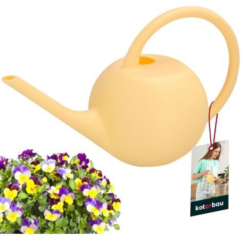 Arrosoir Plante Intérieur - Plastique - 1,2 L - Jaune - Long Bec - Arrosoir Jardin - Pour Fleurs Herbes Semis - Léger Compact - Design Moderne-NANOTEH (1/5)