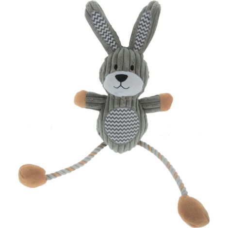 Jouet lapin Gommy gris, avec jambes cordes, 45 cm, pour chien - Flamingo (1/5)