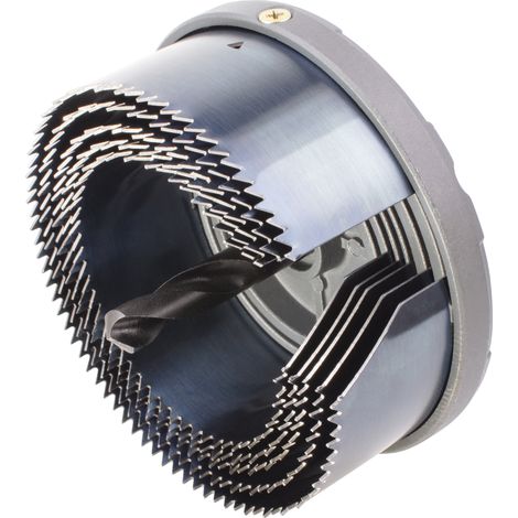 wolfcraft - Scie Cloche Multi-Lames - Diamètre 68. 74. 80. 90. 100 mm - Profondeur de Coupe 33 mm. Foret de Centrage - réf. 8918000